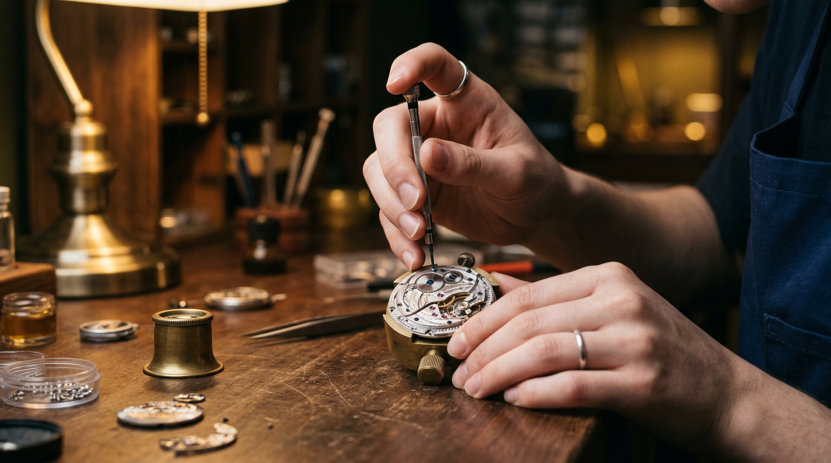 Master watchmaker at the bench